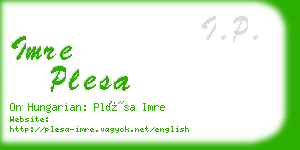 imre plesa business card